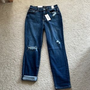 Judy Blue High Waist Boyfriend Jean with Light Distressing